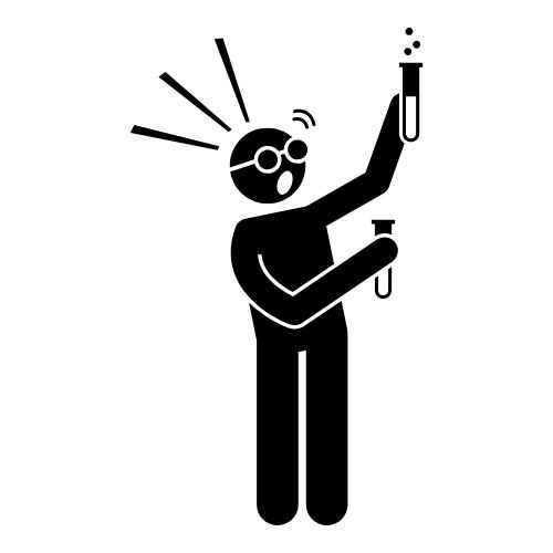 Proof Lab Person with lab beakers